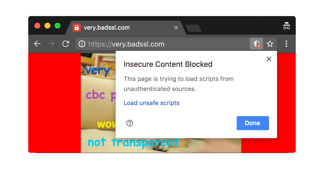 Insecure content blocked